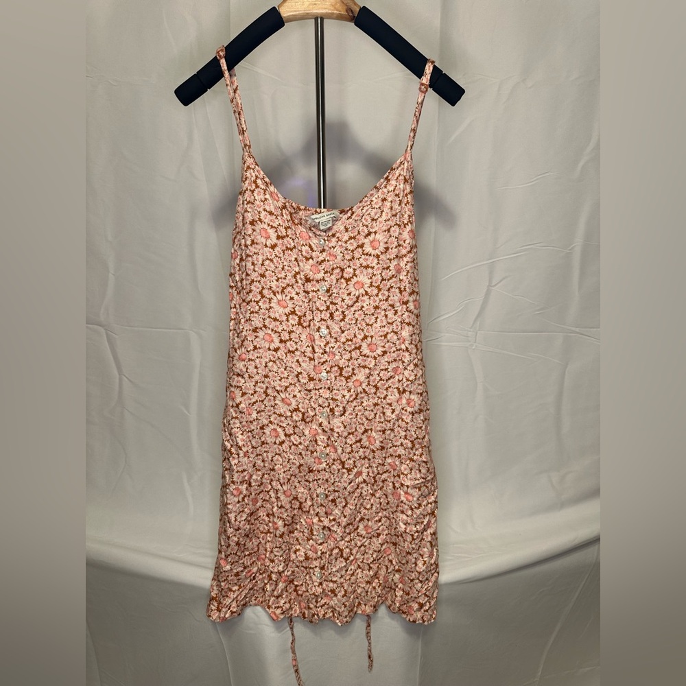 American Eagle Outfitters Pink and Brown Floral Dress